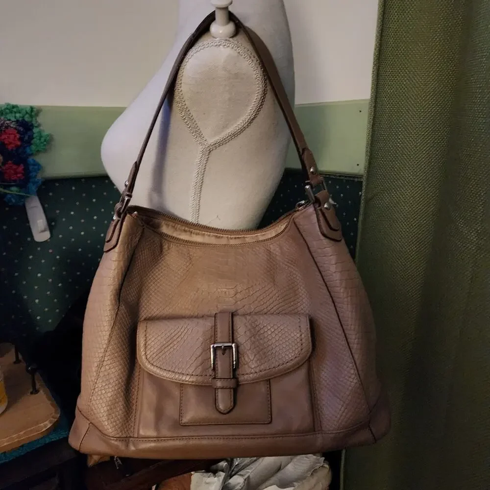 COACH GUC CHARLIE PYTHON LEATHER HOBO BAG